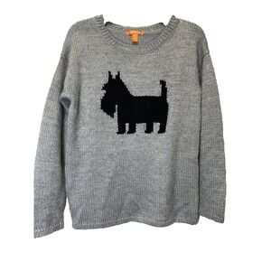 Joe Fresh Gray Scottie Dog Wool Blend Knit Sweater Women Small WF4R330314